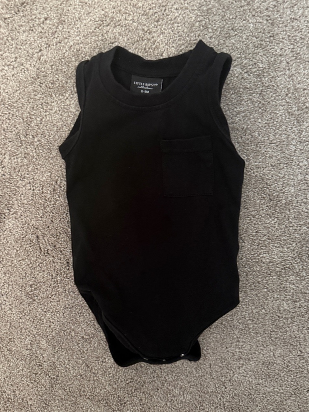 Black Sleeveless Ribbed Tank Bodysuit - Infant/Toddler